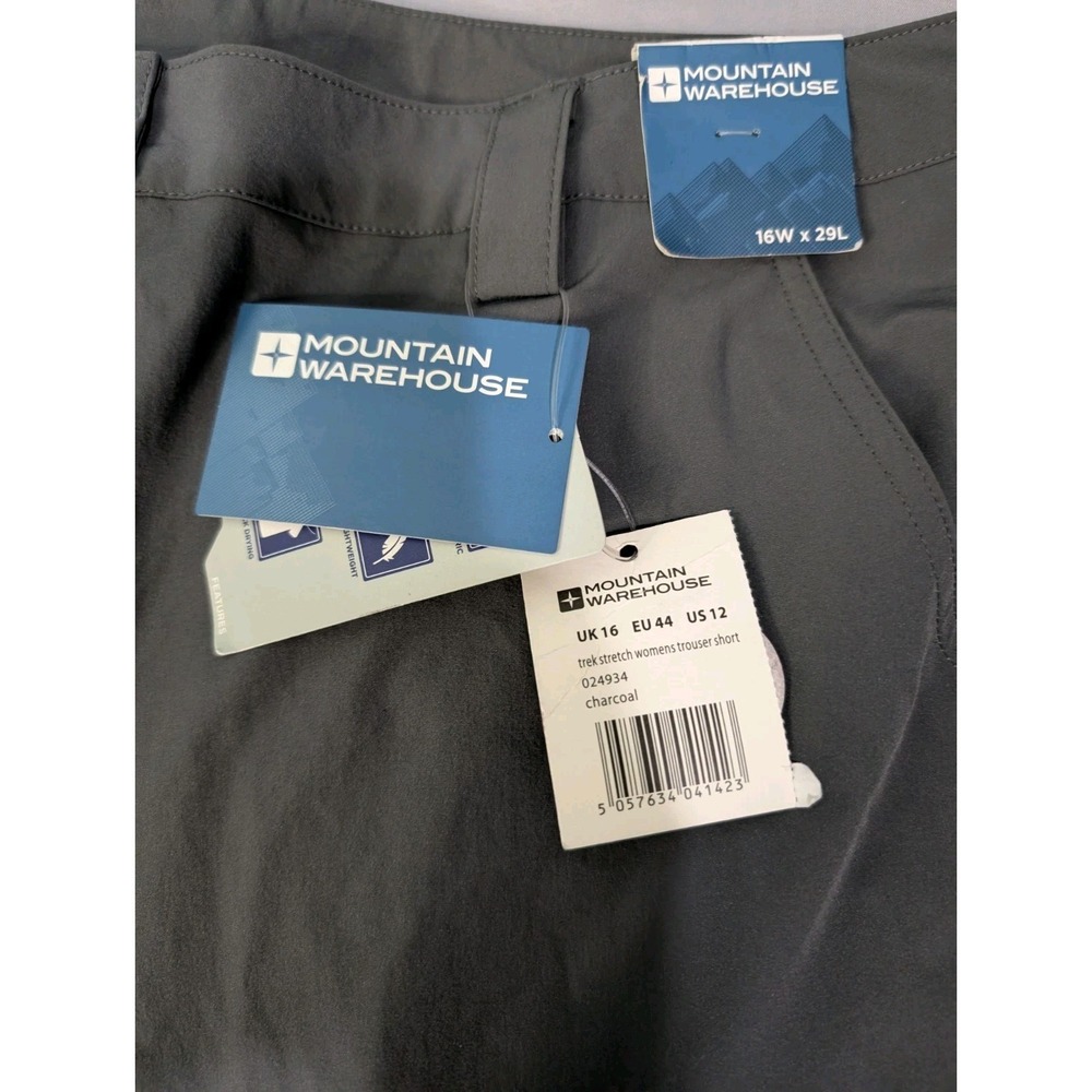 Mountain Warehouse Trek Stretch Hiking Pants Wm's12 Short Gray Outdoor Travel - Picture 7 of 12